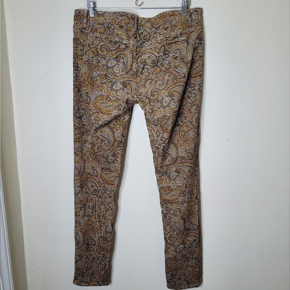 Prana Trinity Corduroy Pants Paisley Low Rise Slim Fit Stretch Size 12 - Picture 5 of 9